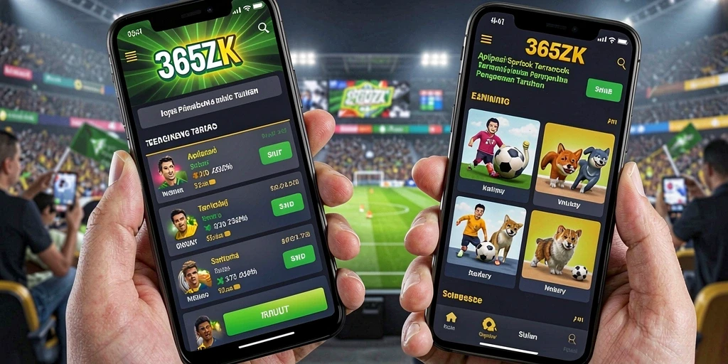 Tampilan antarmuka aplikasi Sportsbook 365ZK yang menarik.