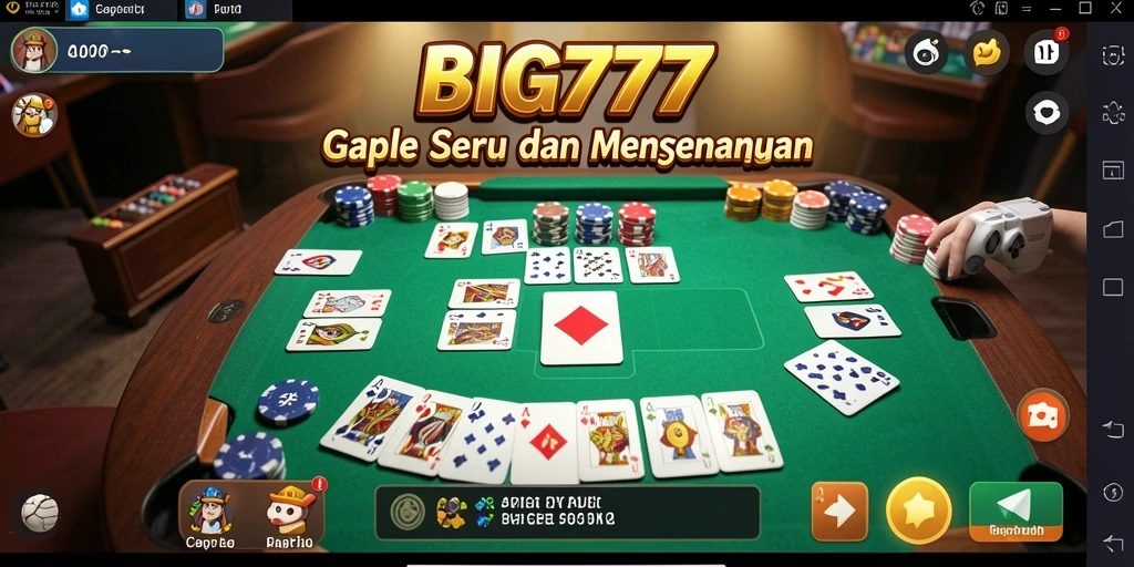 Tampilan gameplay Gaple di BIG777 yang menarik dan interaktif.