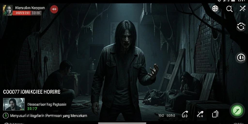Menggambarkan momen mencekam dalam gameplay COO77 yang menegangkan.