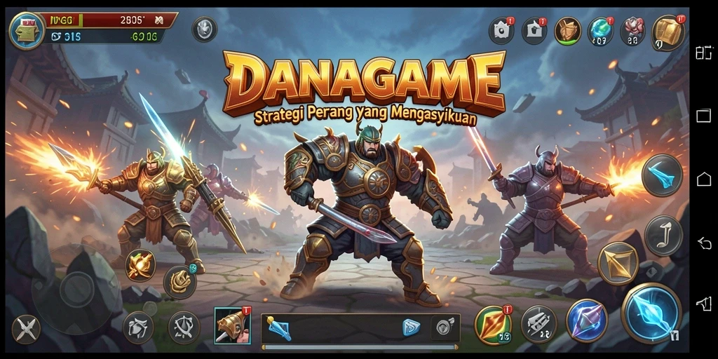 Tangkapan layar dari gameplay strategi dalam DANAGAME menunjukkan aksi mendebarkan.