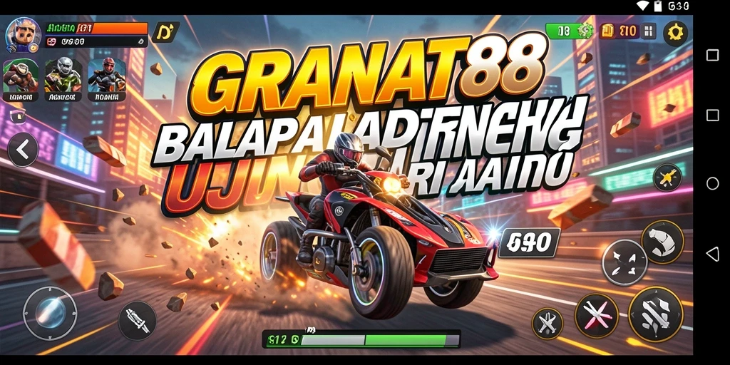 Gambaran gameplay balapan yang intens di GRANAT88.