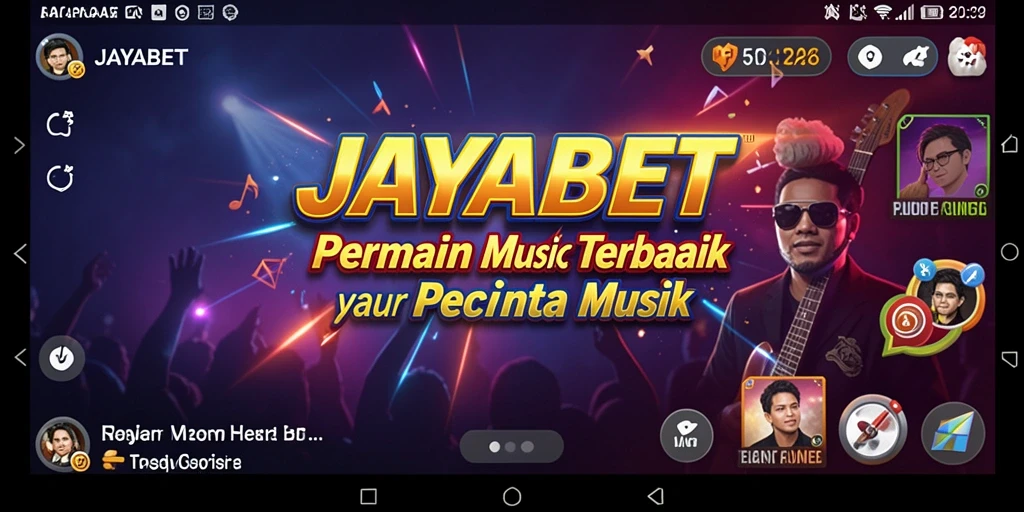 Screenshot utama JAYABET menampilkan gameplay interaktif yang menggugah semangat musik.