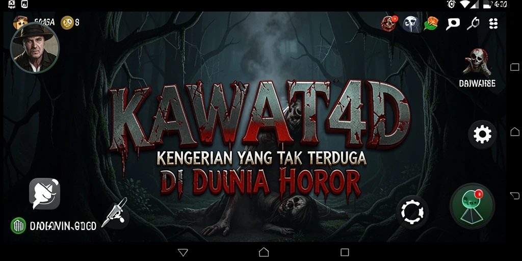 Gameplay KAWAT4D yang menegangkan dengan suasana horor yang mencekam.