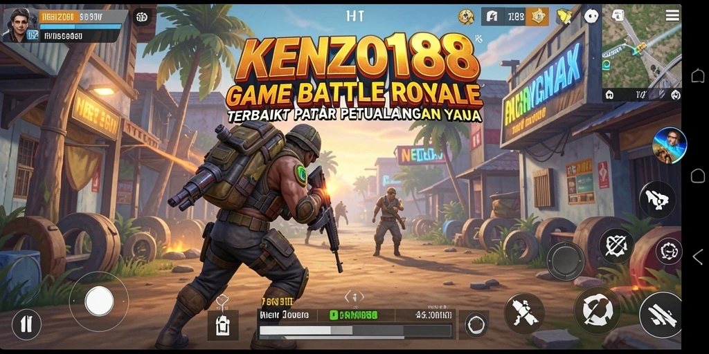 Tampilan gameplay seru dalam KENZO188 saat bertempur di arena Battle Royale.
