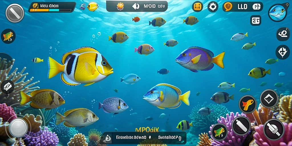 Screenshot MPOID menampilkan aksi menembak ikan yang seru.