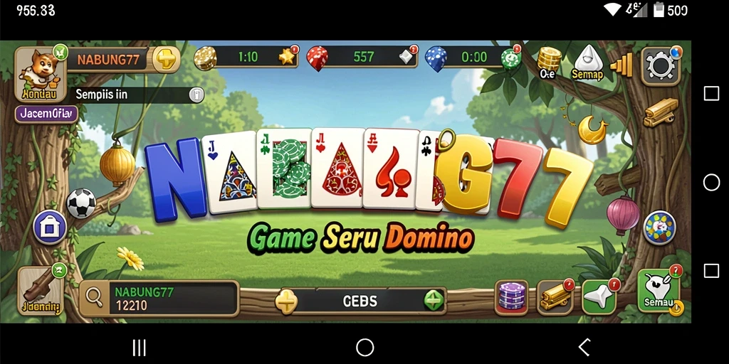 Tangkapan layar gameplay seru dari NABUNG77, menampilkan aksi domino.