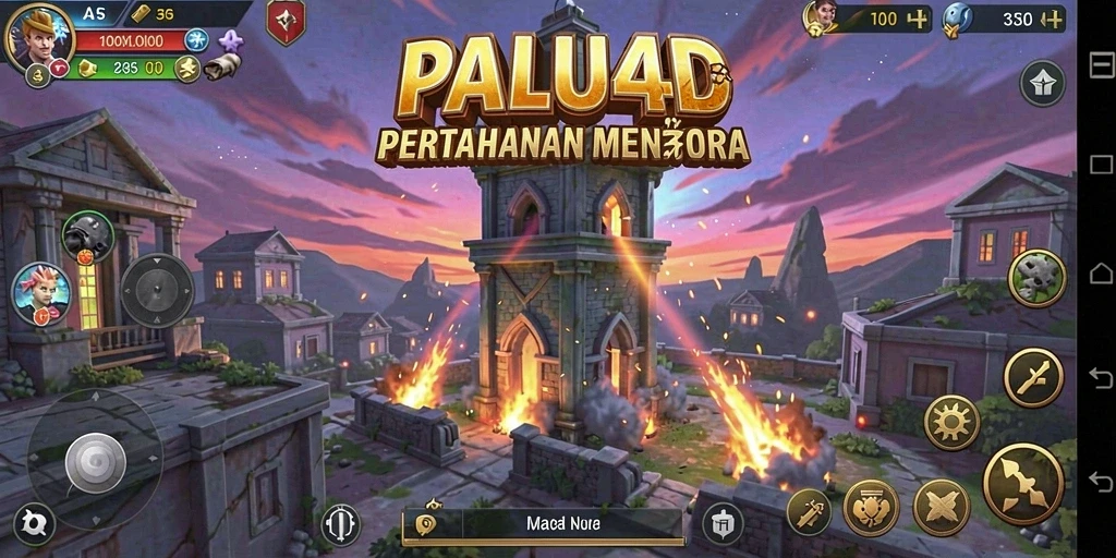 Tangkapan layar menunjukkan aksi pertahanan menara yang mendebarkan di PALU4D.