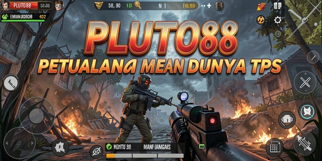 Screenshot utama PLUTO88 menampilkan aksi menegangkan dari gameplay TPS.
