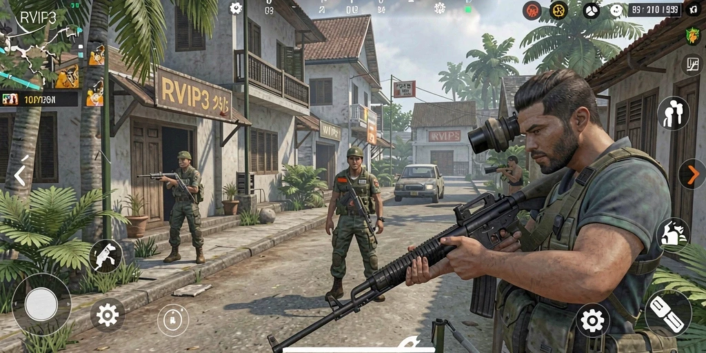 Tampilan gameplay RVIP3 yang dinamis dan interaktif.