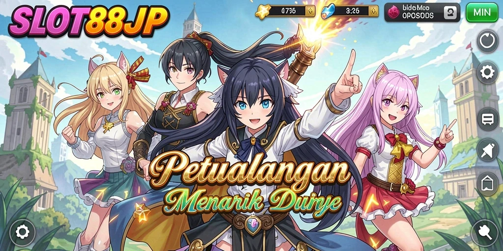 Screenshot gameplay SLOT88JP yang menampilkan karakter Anime favorit.