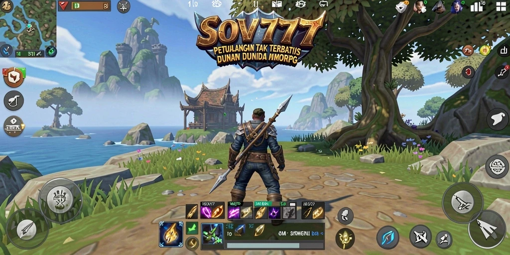 Screenshot SOV777 menampilkan aksi pertempuran seru dalam gameplay MMORPG.