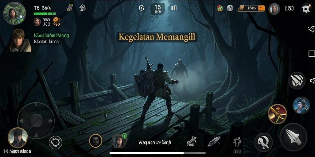 Screenshot gameplay T6 menampilkan suasana mencekam dengan efek kegelapan yang dramatis.