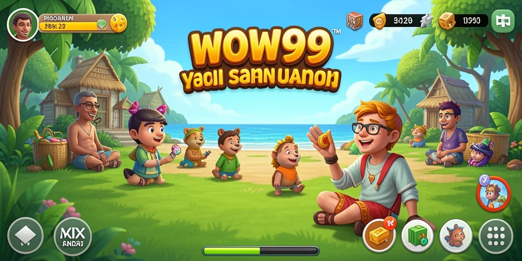Tangkapan layar utama WOW99 menampilkan gameplay seru dan interaktif.